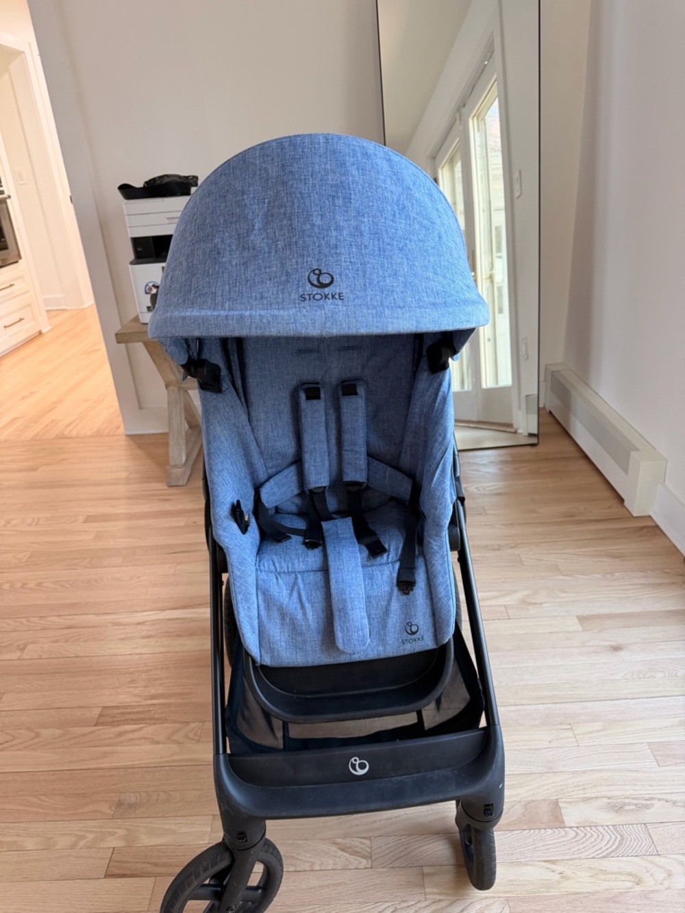 Stokke® Beat™ — Blue Melange / Black Chassis Full Stroller